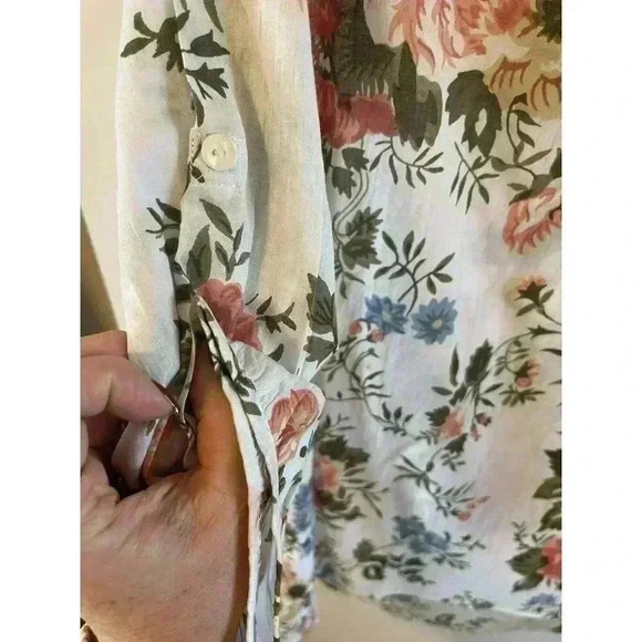 NWT Chaudry KC Floral Shirt/Dress Size M Long Sleeve Cotton Boho India Hippie - Picture 2 of 5